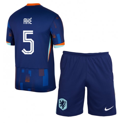 Dětský Fotbalový dres Holandsko Nathan Ake #5 ME 2024 Venkovní Krátký Rukáv (+ trenýrky)